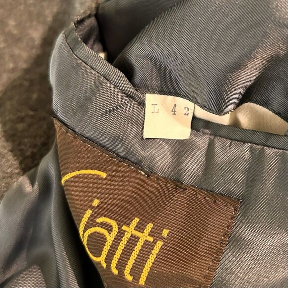 Ciatti Men's Cashmere Wool Blend Overcoat 42 LONG Full Length Charcoal Gray - Picture 11 of 14